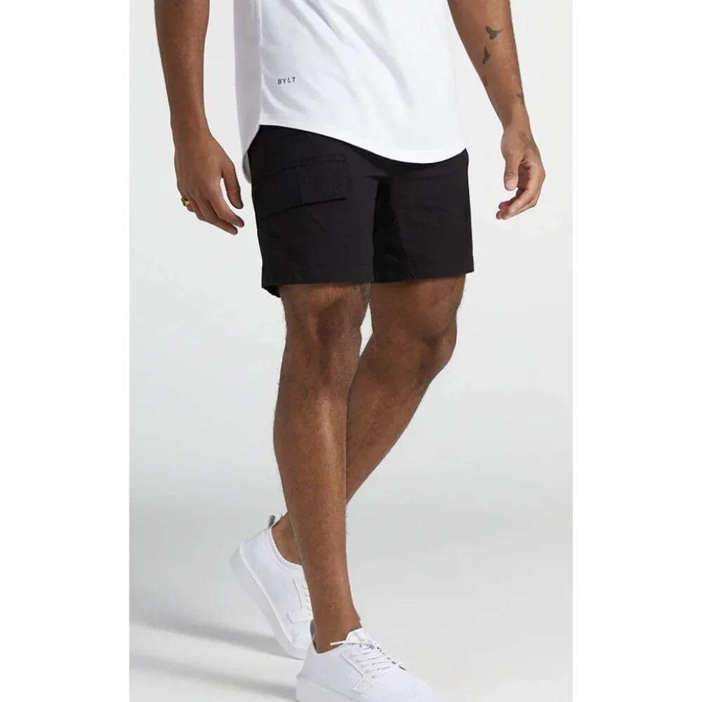 BYLT BASICS Bylt Shorts in Black Cargo Casual - Men's Size M - Picture 1 of 15